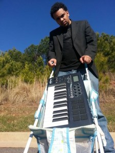 Spooks taking his baby for a stroll!